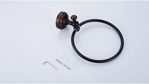 Black Bronze Bathroom Accessories Carving Bath Towel Shelves Toilet Brush Holder Soap Holder Toilet Paper Holder Bath Hardware