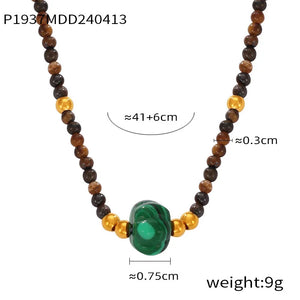 Necklace Set For Women Portrait Stainless Steel Colorful Nature Pearl Chain Beaded Luxury Jewelry Party Wedding Gift