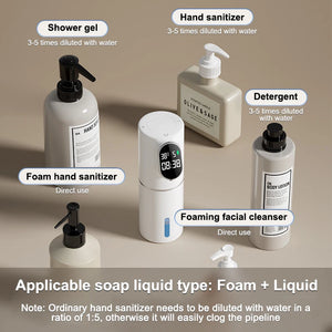 320ml Touchless Soap Foam Dispenser 5 Gear Smart Temperature Time Display Automatic Infrared Sensor Soap Dispensers Hand Washer