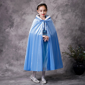 Girl Clothes Princess Cloak Hooded Coat Cape Cinderella Fancy Party Costume Clothes Winter Christmas New Year Children Dress