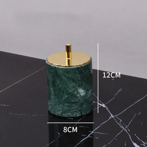 Wholesale Customized Dark Green Natural Marble Bathroom Set Nordic Light Luxury Tray Toothbrush Holder Soap Dispenser Kit