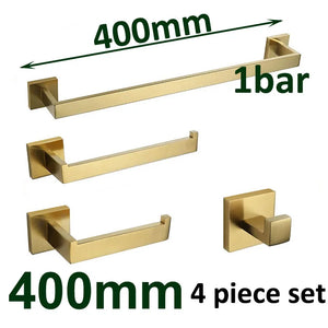 Stainless Steel Brushed Gold Towel Bar Rack Toilet Paper Holder Toilet Brush Robe Hook Soap Dish Bathroom Accessories Hardware