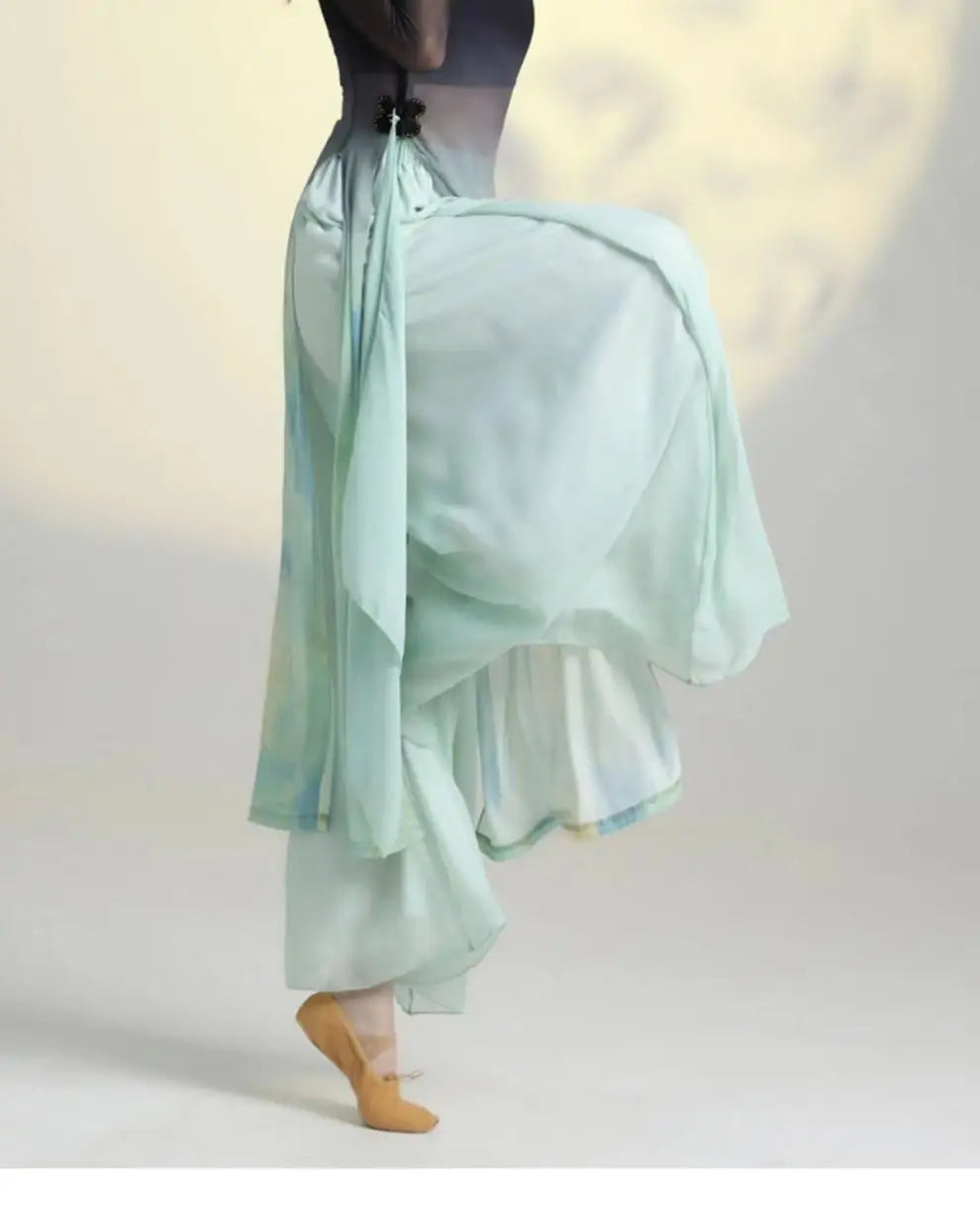 Classical Dance Clothss Women Cheongsam Charm Yarn Clothing Chinese Folk Dance Stage Performance Practice Costumes Daily Clothes