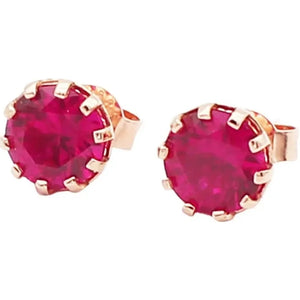 Ruby ear studs585 purple gold jewelry inlaid 14K rose gold round new luxury charm earrings for women engagement wedding gift
