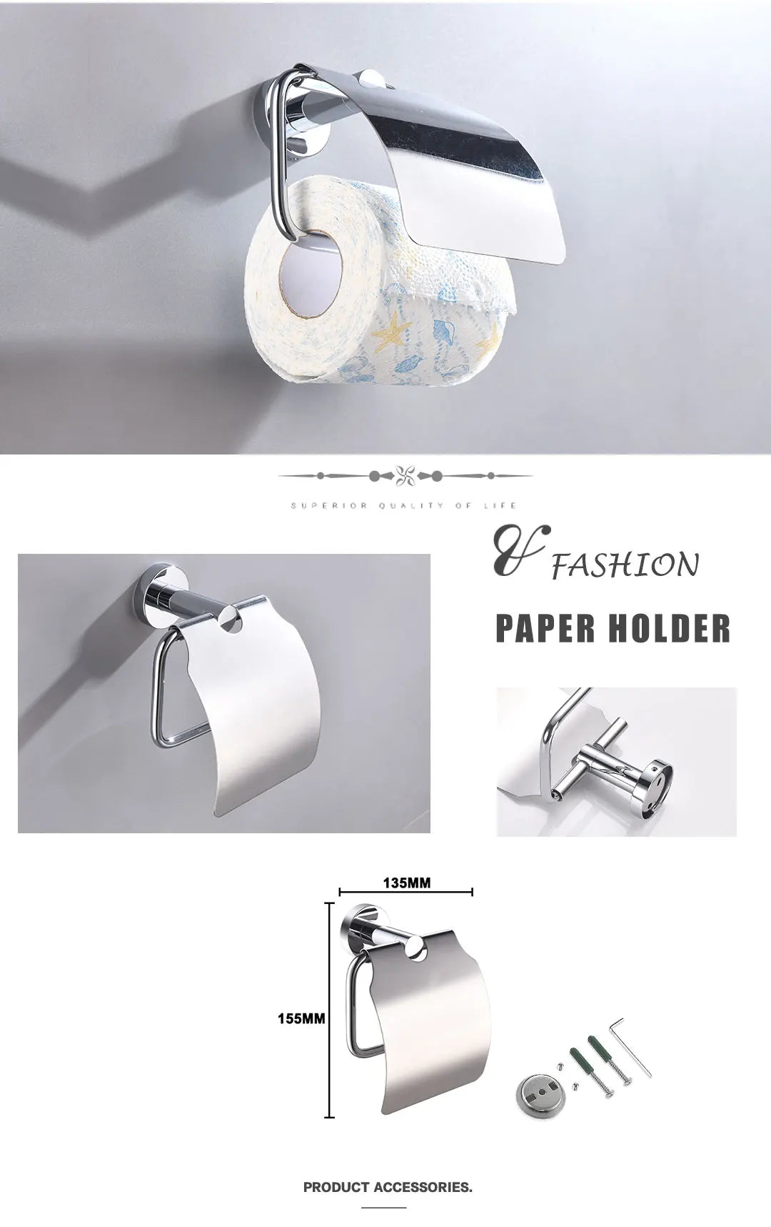Bathroom Hardware 304 Stainless Steel Chrome Plated Towel Rack Toilet Paper Rack Soap Dish Rack Towel Bar Bathroom Accessories S