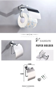 Bathroom Hardware 304 Stainless Steel Chrome Plated Towel Rack Toilet Paper Rack Soap Dish Rack Towel Bar Bathroom Accessories S