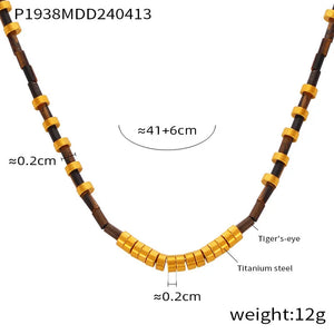 Necklace Set For Women Portrait Stainless Steel Colorful Nature Pearl Chain Beaded Luxury Jewelry Party Wedding Gift