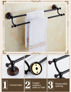 Black Bronze Bathroom Accessories Carving Bath Towel Shelves Toilet Brush Holder Soap Holder Toilet Paper Holder Bath Hardware