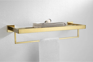 Stainless Steel Brushed Gold Towel Bar Rack Toilet Paper Holder Toilet Brush Robe Hook Soap Dish Bathroom Accessories Hardware