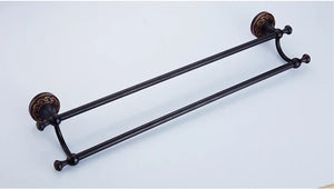 Black Bronze Bathroom Accessories Carving Bath Towel Shelves Toilet Brush Holder Soap Holder Toilet Paper Holder Bath Hardware