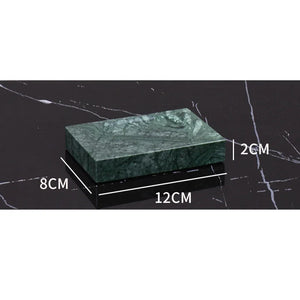 Wholesale Customized Dark Green Natural Marble Bathroom Set Nordic Light Luxury Tray Toothbrush Holder Soap Dispenser Kit