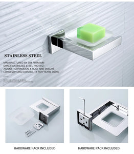 Bathroom Hardware Set SUS Stainless Steel Mirror Nickel Towel Rack Toilet Paper Holder Soap Holder Towel Bar Toilet Accessories