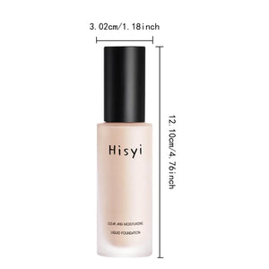 Hisy Cream Foundation bottle showcasing smooth texture and full coverage; perfect for all skin tones and long-lasting wear.