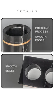 Black Nero Marquin Natural Marble Bathroom Accessories Luxury Gold Soap Dish Soap Dispenser Toothbrush Holder Tray Bathroom Set