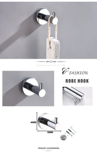 Bathroom Hardware 304 Stainless Steel Chrome Plated Towel Rack Toilet Paper Rack Soap Dish Rack Towel Bar Bathroom Accessories S