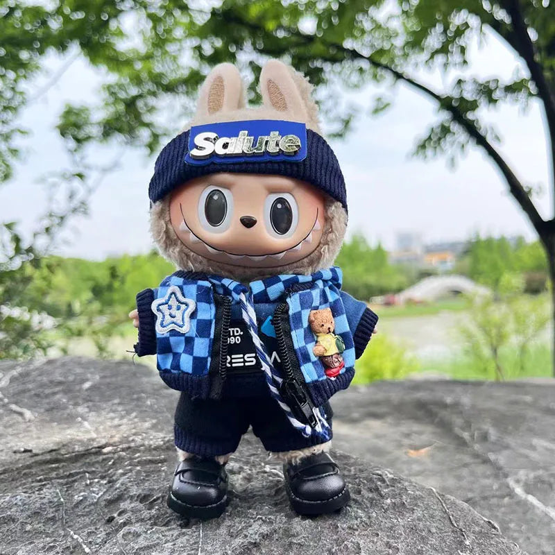 Only Clothes Cloth Blind Box Pendant Baby Clothes Cartoon Cute Plush Two-Piece Small Satchel Suit Vinyl Doll Conjoined Dress.