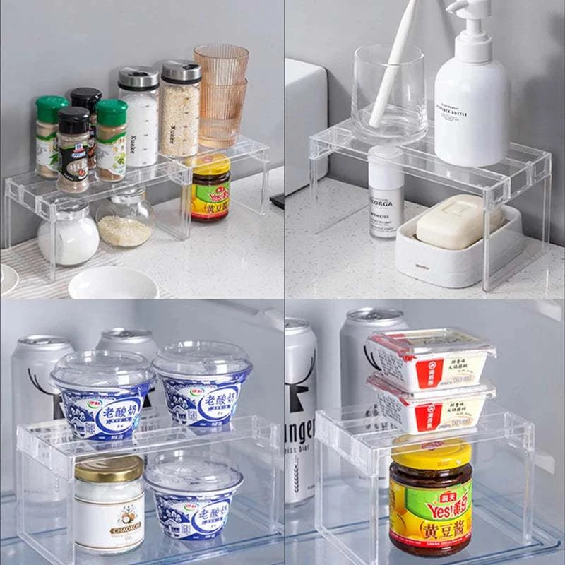 Refrigerator Organizers Storage Rack Fridge Layered Separator Shelves SPECIFICATIONSApplicable Space: KitchenBrand Name: NoEnName_NullChoice: yesClassification: Non-folding RackFeature: Eco-Friendly,StockedHign-concerned Chemical: NoneRefrigerator Organizers Storage Rack