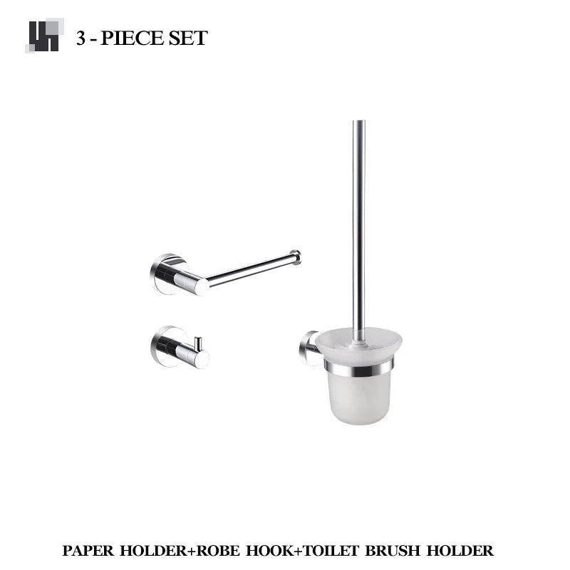 Bathroom Hardware 304 Stainless Steel Chrome Plated Towel Rack Toilet Paper Rack Soap Dish Rack Towel Bar Bathroom Accessories S