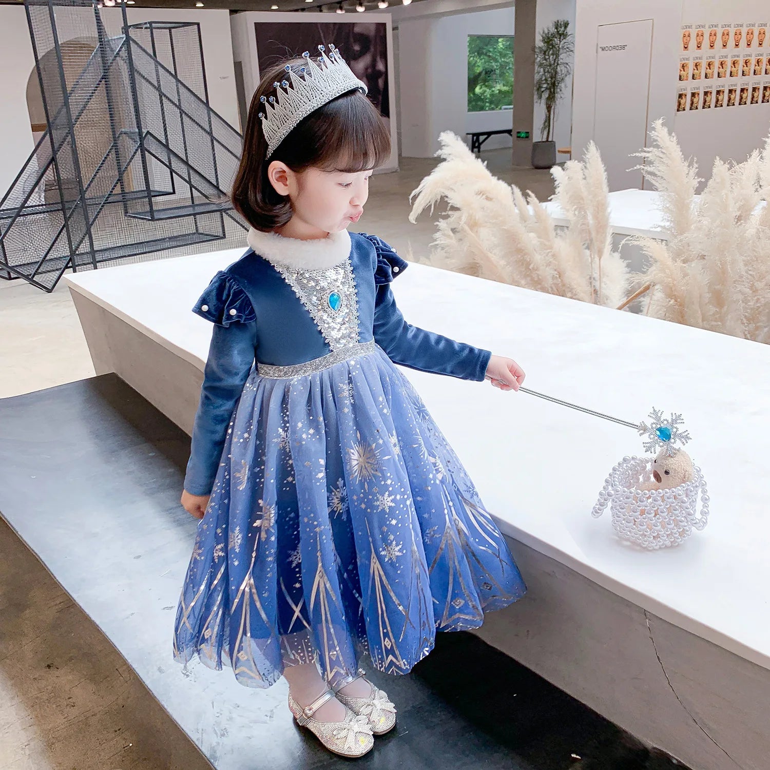 Girl Clothes Princess Cloak Hooded Coat Cape Cinderella Fancy Party Costume Clothes Winter Christmas New Year Children Dress