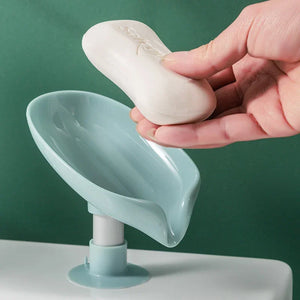 Suction Cup Soap dish For bathroom Shower Portable Leaf Soap Holder Plastic Sponge Tray For Kitchen Bathroom accessories