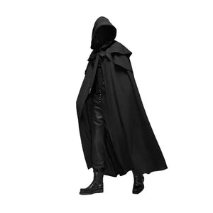 Medieval Cloak Men Women Hooded Cape Vintage Gothic Black Cloak Medieval Fantasy Viking Costume Halloween Cosplay Clothes