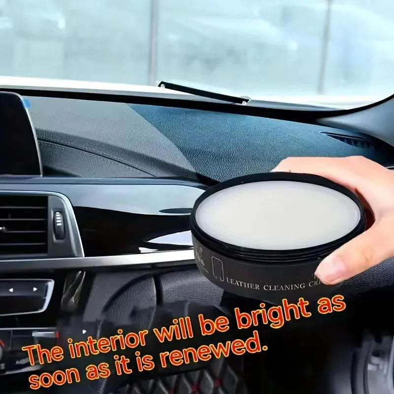 Leather cleaning cream for easy maintenance, restoring shine and freshness to leather surfaces.