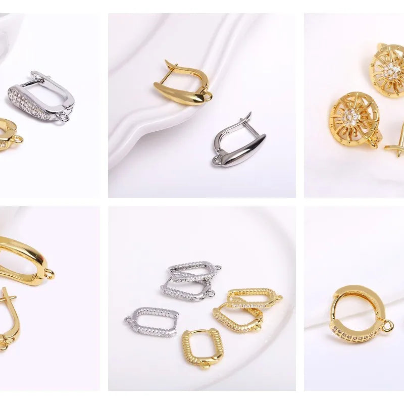 Ear Wire For Earrings Making Supplies DIY Accessories 18K Gold Plated Earwire Earring Hooks with Open Loop