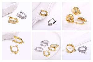 Ear Wire For Earrings Making Supplies DIY Accessories 18K Gold Plated Earwire Earring Hooks with Open Loop
