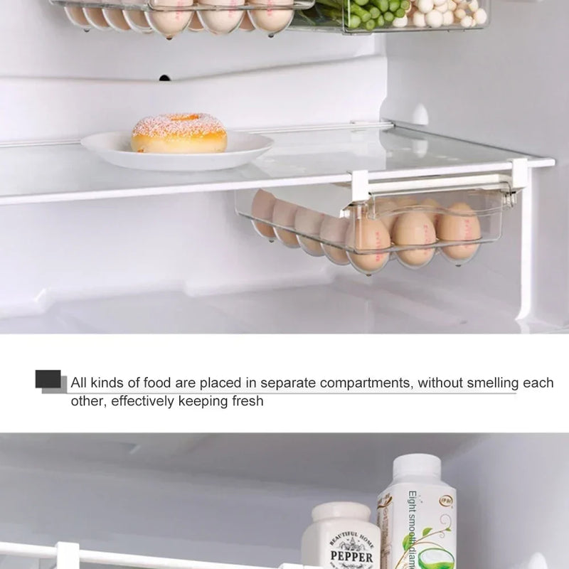 Transparent Fridge Organizer Fruit Egg Refrigerator Storage Box Under-SPECIFICATIONSBrand Name: NoEnName_NullChoice: yesFeature 1: kitchen gadgetsFeature 2: kitchen itemsFeature 3: gadgetsFeature 4: Refrigerator storage boxFeature 5: ERefrigerator Storage Box
