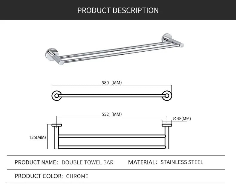 Mirror Chrome Bathroom Hardware 304 Stainless Steel Towel Rack Toilet Paper Holder Soap Holder Towel Bar Toilet Accessories