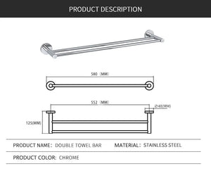 Mirror Chrome Bathroom Hardware 304 Stainless Steel Towel Rack Toilet Paper Holder Soap Holder Towel Bar Toilet Accessories