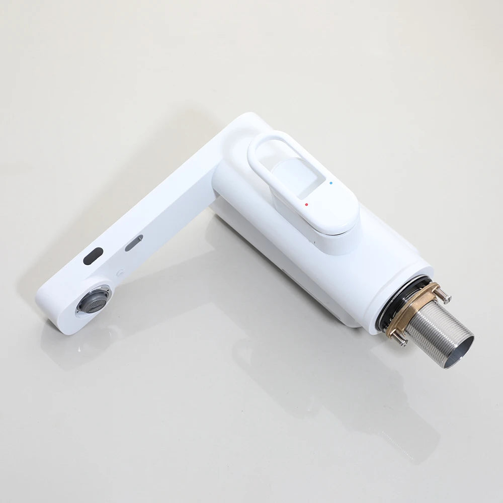 SINLAKU Bathroom Basin Sensor Faucet With Foam Soap Dispenser Deck Mounted Single Hole Stream Outlet Touch Free Mixer Taps
