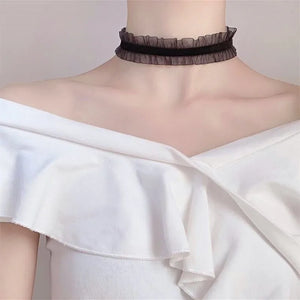 Short Lace Choker Nekclace for Women Girl Black White Color Fashion Romantic Necklace Gift for Party Wholesale Neck Jewelry