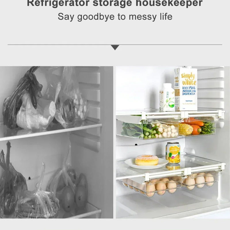 Transparent Fridge Organizer Fruit Egg Refrigerator Storage Box Under-SPECIFICATIONSBrand Name: NoEnName_NullChoice: yesFeature 1: kitchen gadgetsFeature 2: kitchen itemsFeature 3: gadgetsFeature 4: Refrigerator storage boxFeature 5: ERefrigerator Storage Box