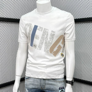 Clothing T Shirt For Men Wholesale Alphabet Man Tee Shirts Graphic Cotton Slim Fit Watercolor Streetwear Kpop Music Xl S Top