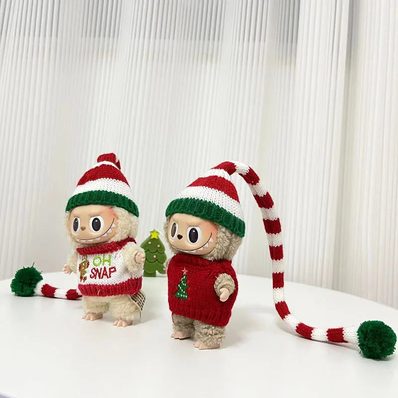 Only Clothes Cloth Blind Box Pendant Baby Clothes Cartoon Cute Plush Two-Piece Small Satchel Suit Vinyl Doll Conjoined Dress.