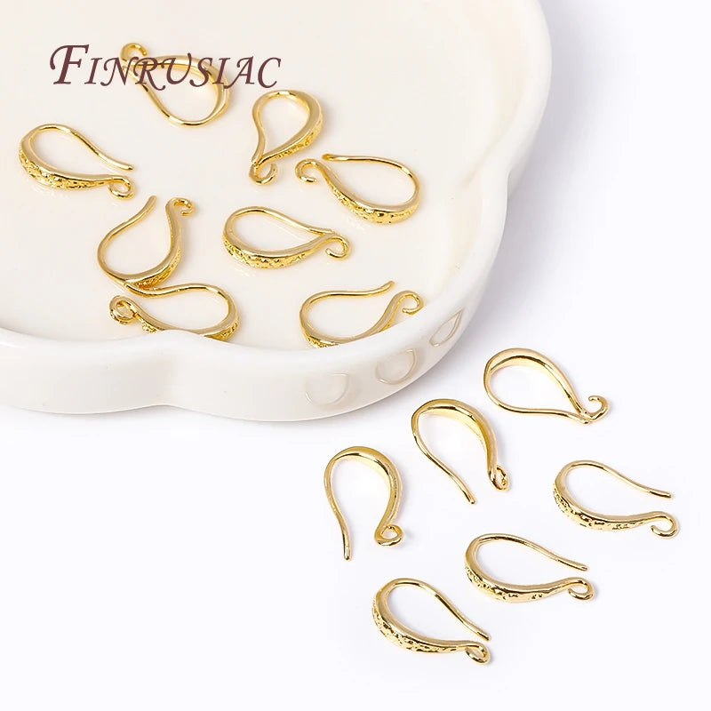 Ear Wire For Earrings Making Supplies DIY Accessories 18K Gold Plated Earwire Earring Hooks with Open Loop