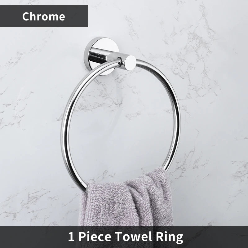 Mirror Chrome Bathroom Hardware 304 Stainless Steel Towel Rack Toilet Paper Holder Soap Holder Towel Bar Toilet Accessories