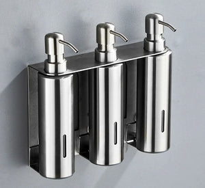 Stainless Steel Bathroom Accessories Liquid Soap Dispensers Single Bottle 200ml Perforated Installation Modern Minimalist Design