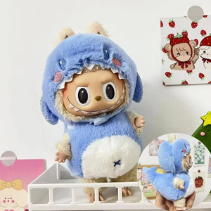 Only Clothes Cloth Blind Box Pendant Baby Clothes Cartoon Cute Plush Two-Piece Small Satchel Suit Vinyl Doll Conjoined Dress.