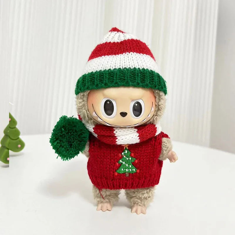 Only Clothes Cloth Blind Box Pendant Baby Clothes Cartoon Cute Plush Two-Piece Small Satchel Suit Vinyl Doll Conjoined Dress.