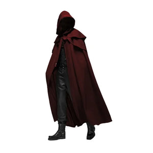 Medieval Cloak Men Women Hooded Cape Vintage Gothic Black Cloak Medieval Fantasy Viking Costume Halloween Cosplay Clothes