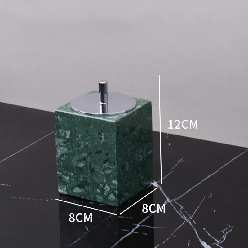 Wholesale Customized Dark Green Natural Marble Bathroom Set Nordic Light Luxury Tray Toothbrush Holder Soap Dispenser Kit