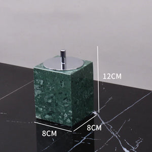 Wholesale Customized Dark Green Natural Marble Bathroom Set Nordic Light Luxury Tray Toothbrush Holder Soap Dispenser Kit