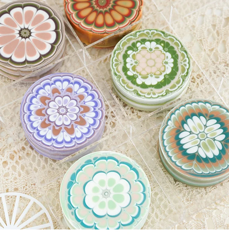 Round Square Acrylic Pull Through Soap Shapers Set, Mold Mould, Kaleidoscope Flower Plates for Rendering Soap Making Supplies Ki
