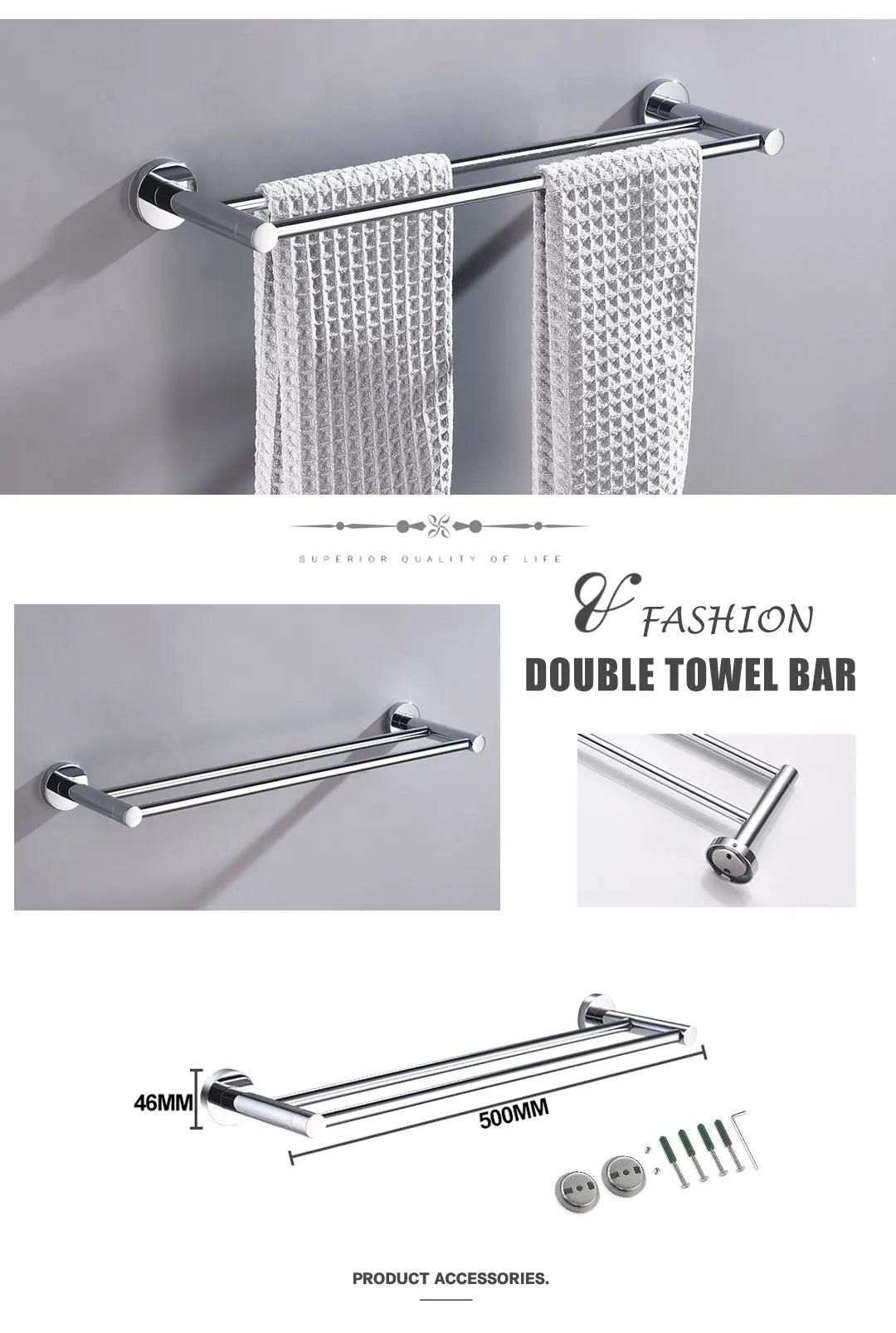 Bathroom Hardware 304 Stainless Steel Chrome Plated Towel Rack Toilet Paper Rack Soap Dish Rack Towel Bar Bathroom Accessories S