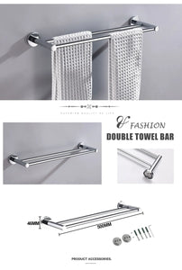 Bathroom Hardware 304 Stainless Steel Chrome Plated Towel Rack Toilet Paper Rack Soap Dish Rack Towel Bar Bathroom Accessories S