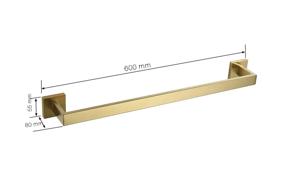 Stainless Steel Brushed Gold Towel Bar Rack Toilet Paper Holder Toilet Brush Robe Hook Soap Dish Bathroom Accessories Hardware