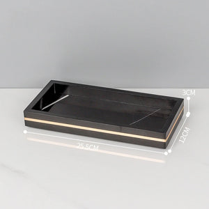 Black Nero Marquin Natural Marble Bathroom Accessories Luxury Gold Soap Dish Soap Dispenser Toothbrush Holder Tray Bathroom Set