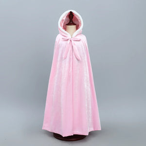 Girl Clothes Princess Cloak Hooded Coat Cape Cinderella Fancy Party Costume Clothes Winter Christmas New Year Children Dress